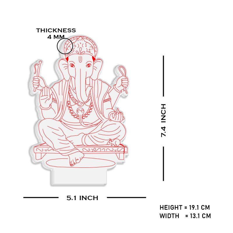 3D Illusion Ganesha God night lamp with Automatic Color Changing Light Religious Gift Items Home Office & Pooja Room Decoration